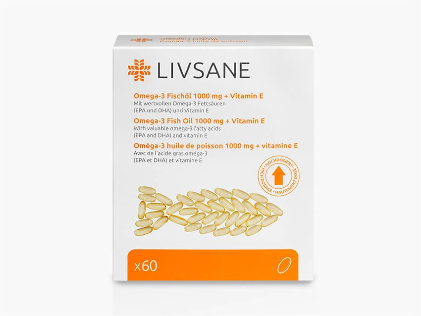 Omega-3 Fischöl 1000 mg + Vitamin E - LIVSANE